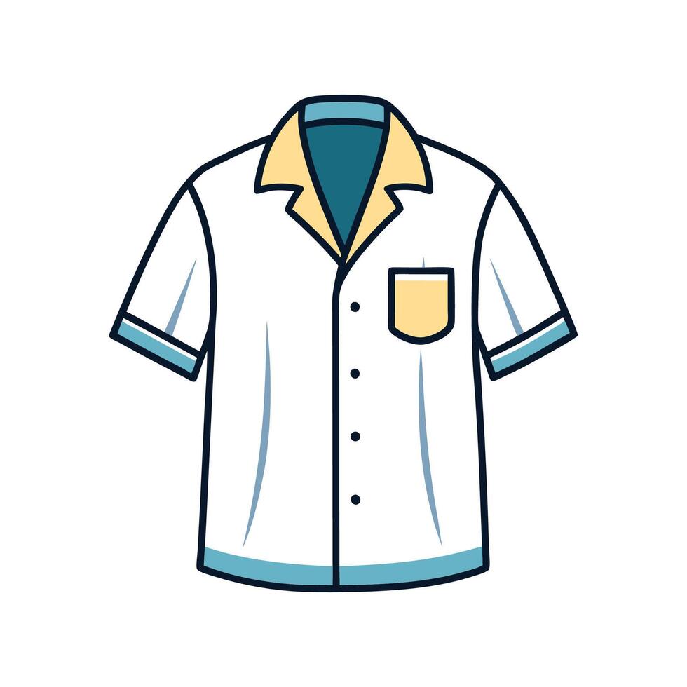 Chic Loose Fit Resort Shirt Design vector