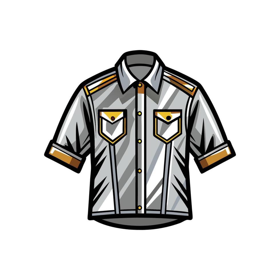 Chic Metallic Foil Print Shirt Design vector