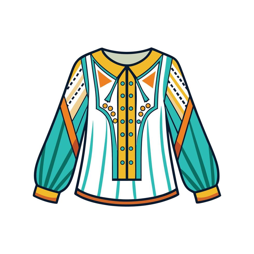 Chic Bohemian Sheer Blouse Design vector