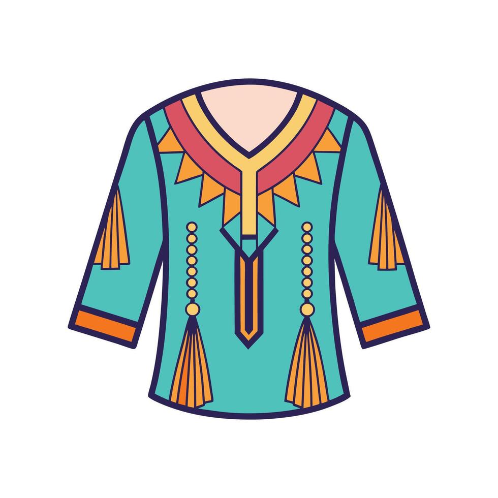 Unique Boho Tassel Blouse Artwork vector