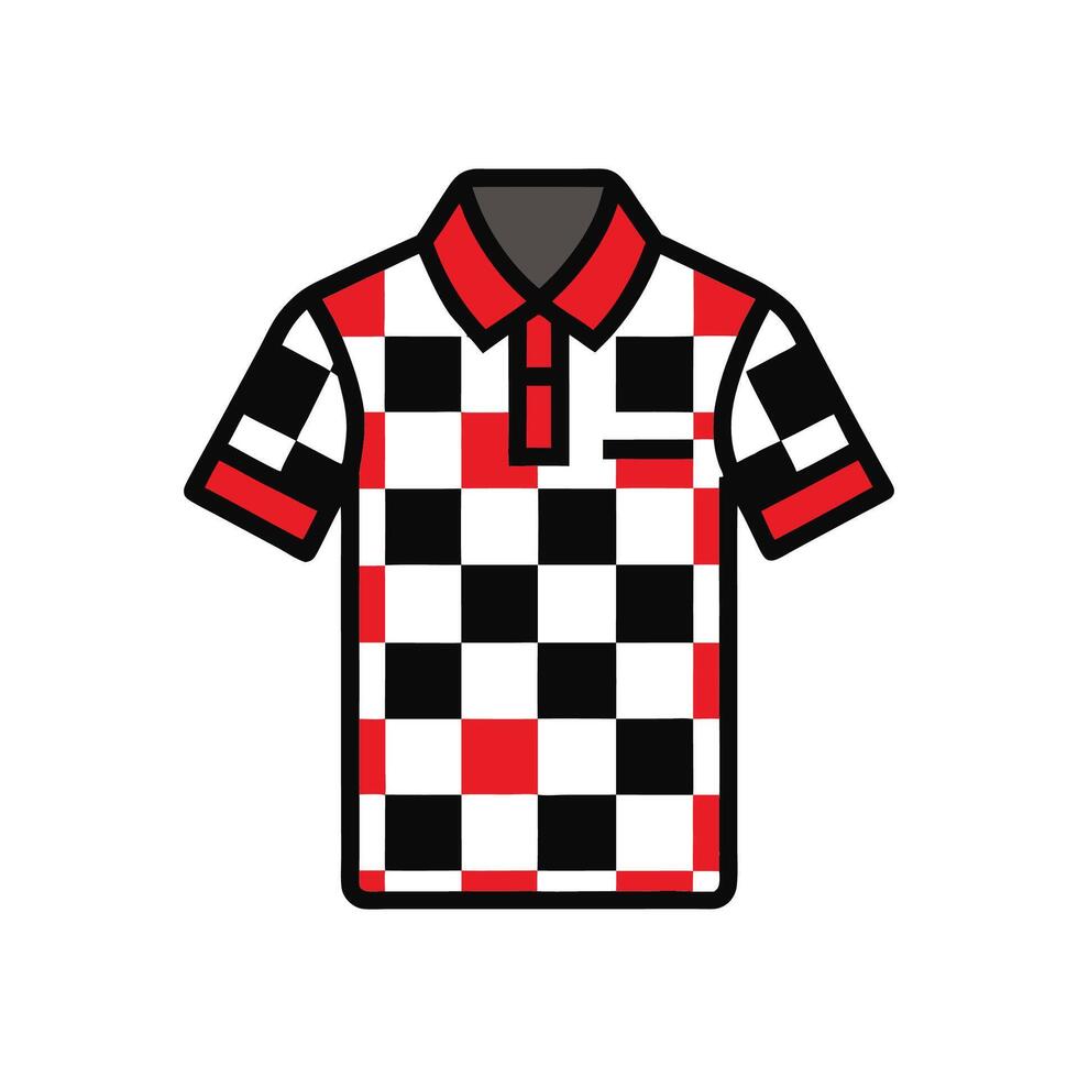 Chic Bold Checkered Polo Tee Graphic vector