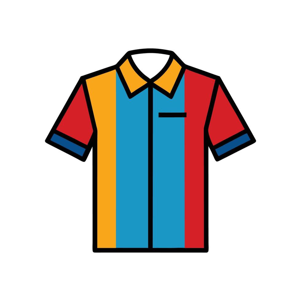 Trendy Bold Colorblocked TShirt Illustration vector