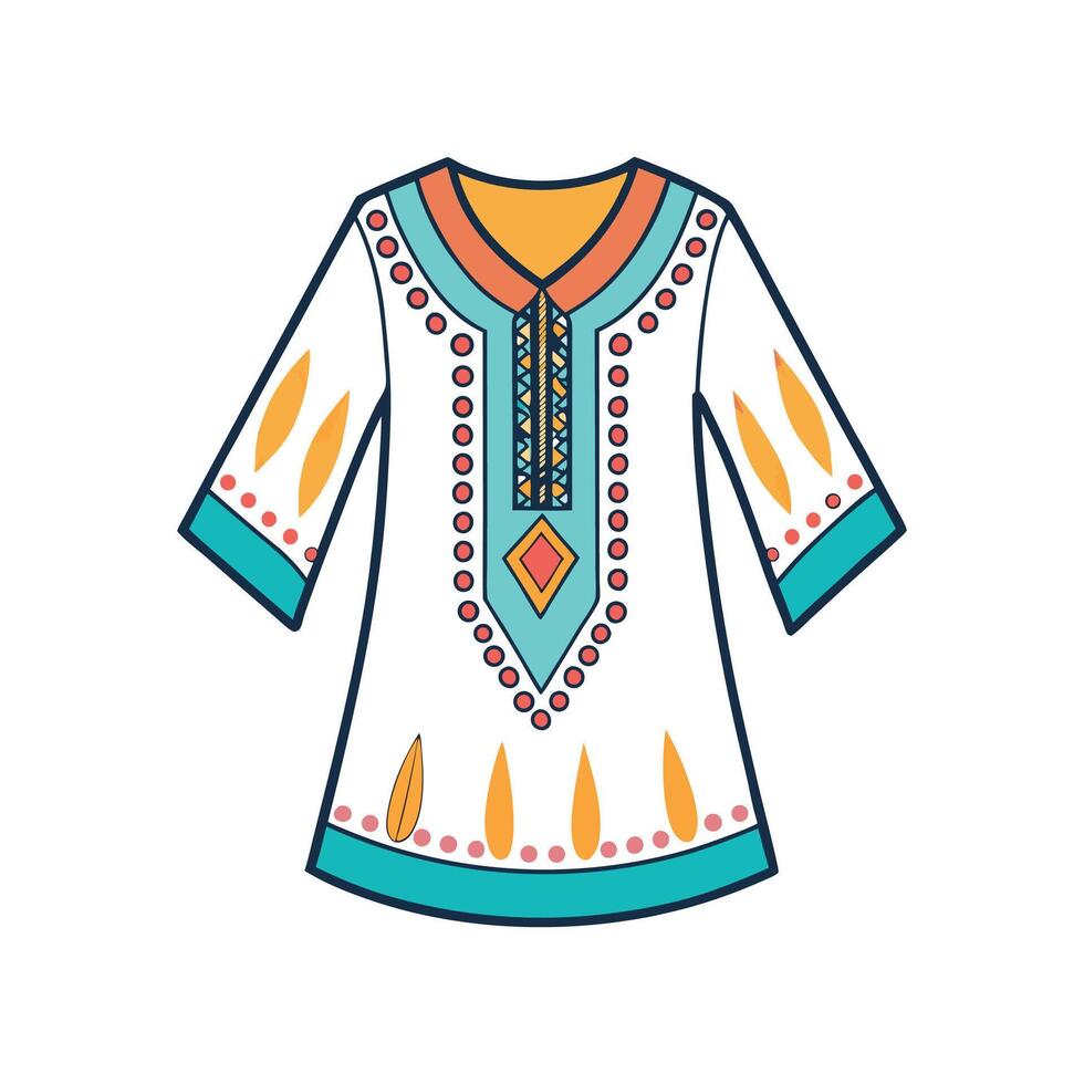 Creative Boho Tunic Blouse Art vector