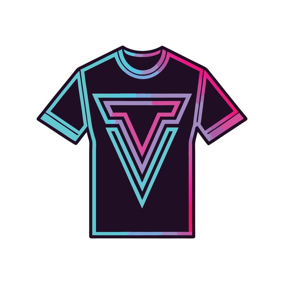 Unique Bold Neon Glow Tee Artwork vector