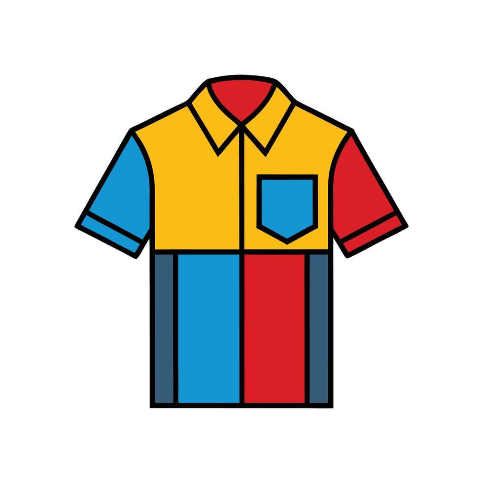 Creative Bold Colorblocked Shirt Artwork vector