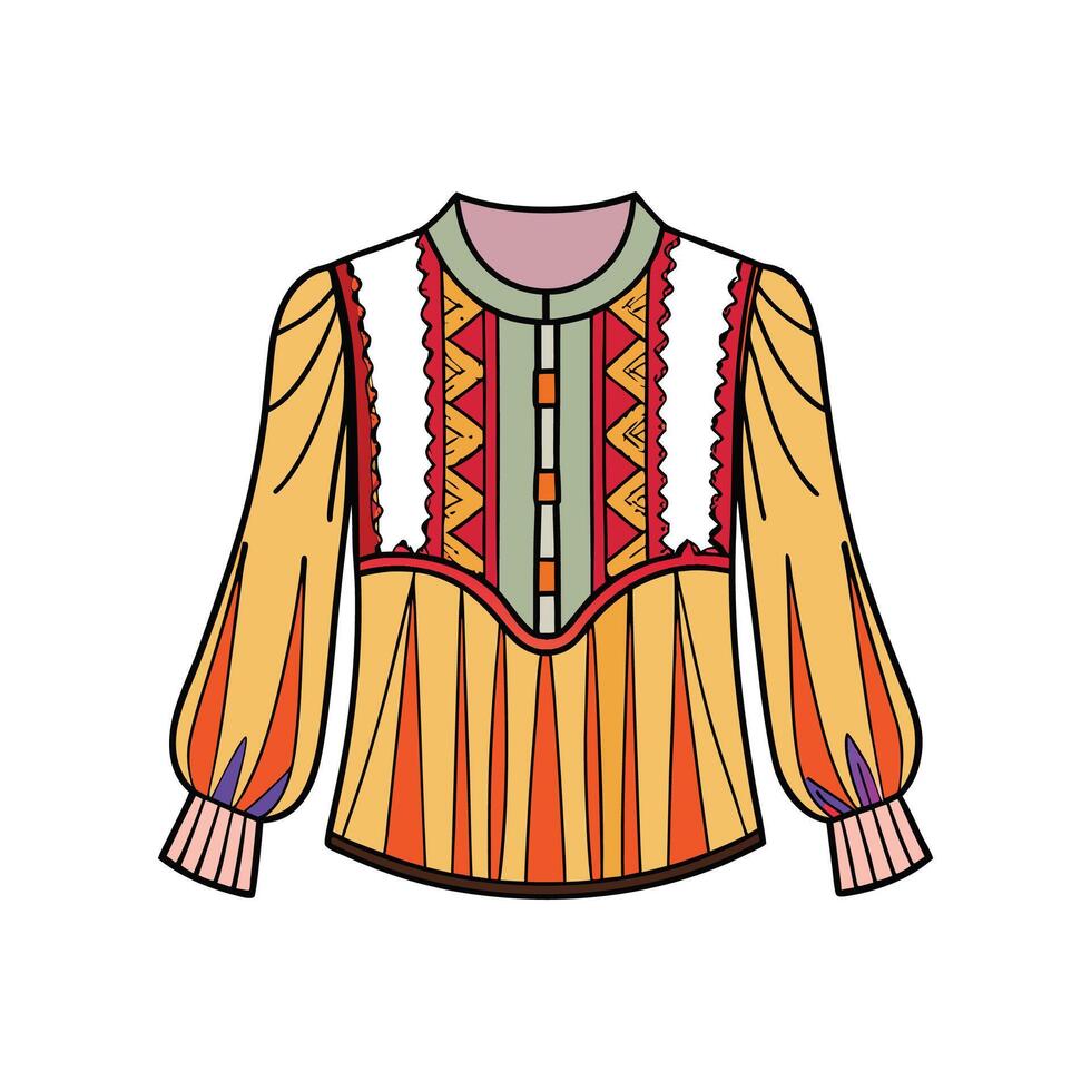 Unique Bohemian Sheer Blouse Artwork vector