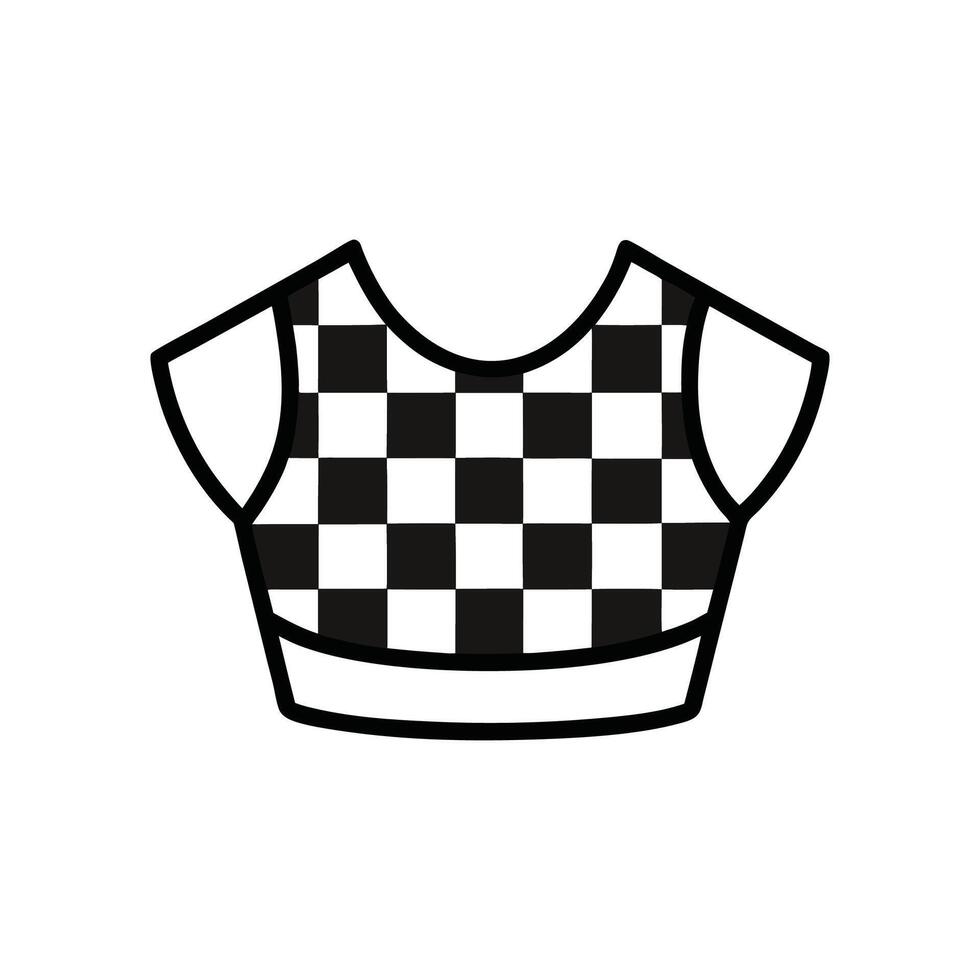 Trendy Checkerboard Crop Top Design vector