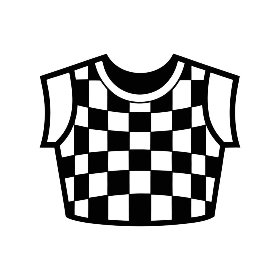 Chic Checkerboard Crop Top Graphic vector