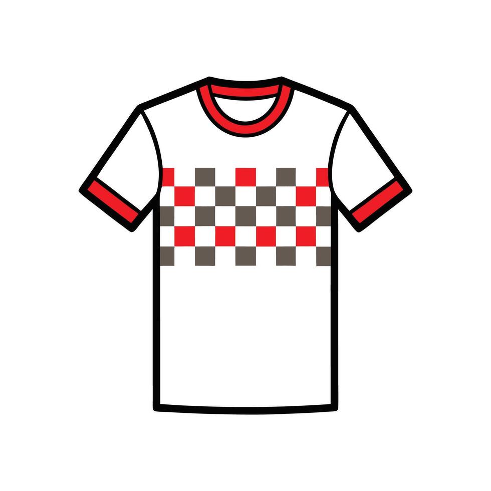 Unique Checkerboard Print TShirt Illustration vector