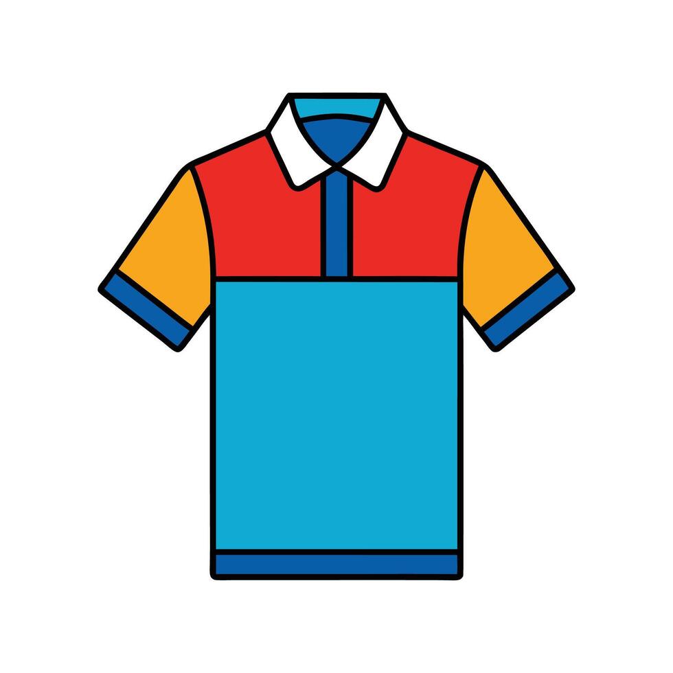 Chic Color Blocked Polo TShirt Graphic vector