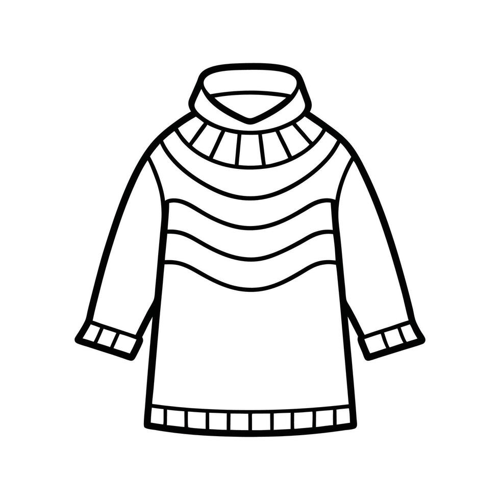 Trendy Cozy Knitted Tunic Illustration vector