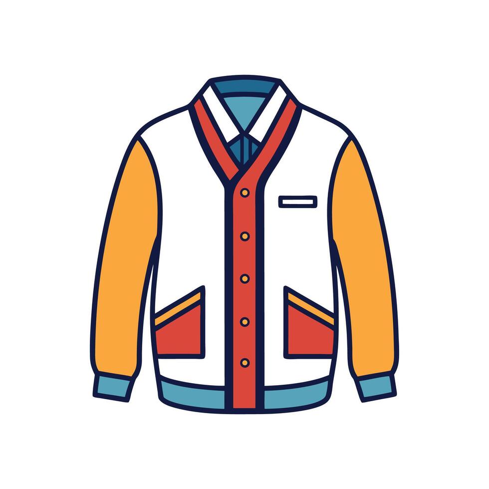 Trendy Cozy Layered Cardigan Tee Illustration vector