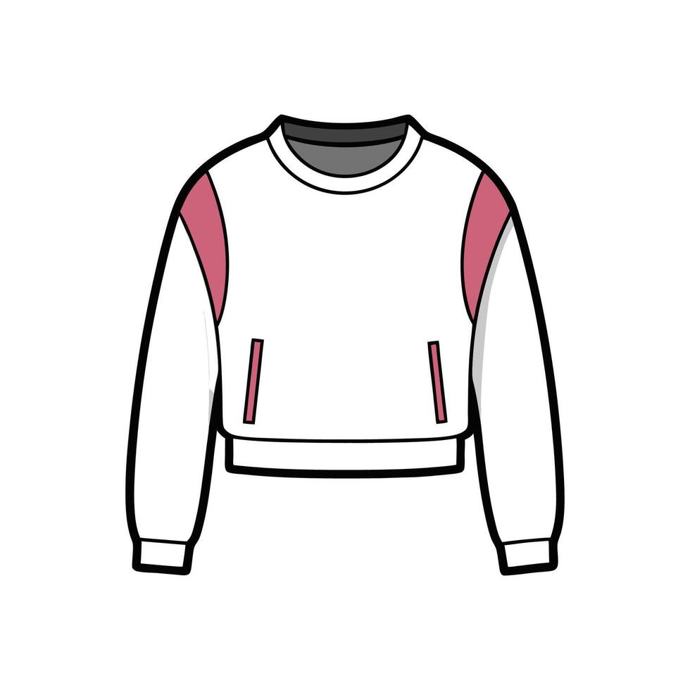 Stylish Cropped Sweatshirt Design vector