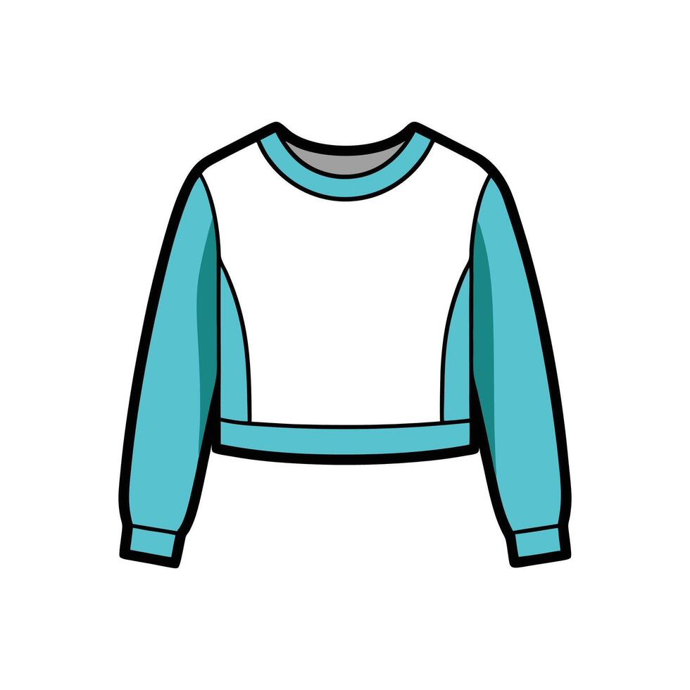 Trendy Cropped Sweatshirt Illustration vector