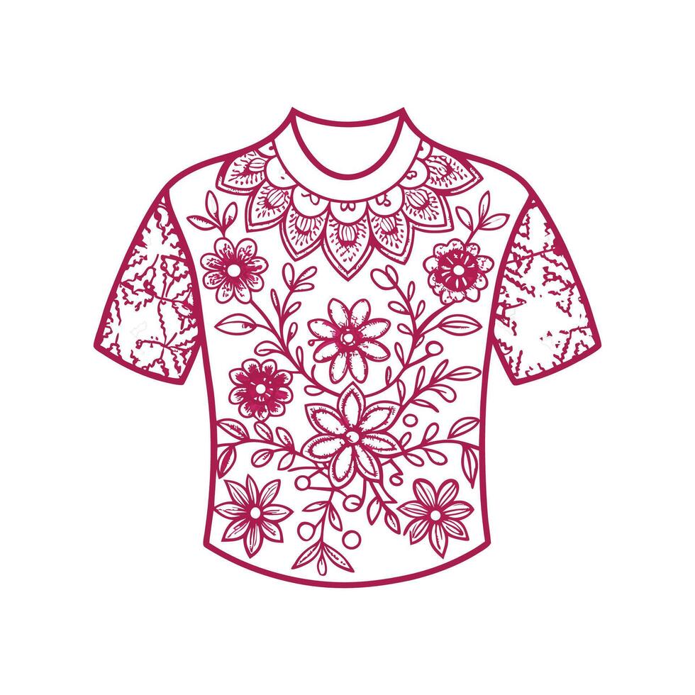 Stylish Delicate Floral Lace TShirt Graphic vector