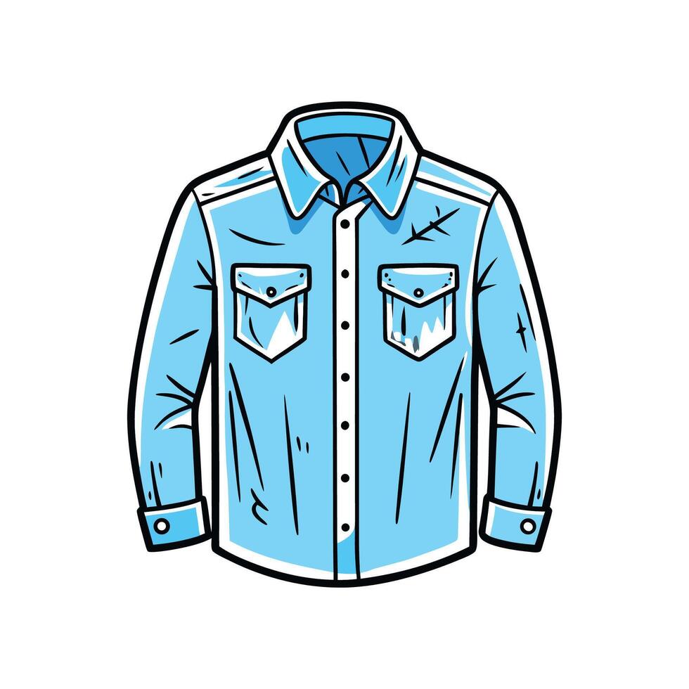 Stylish Distressed Denim Shirt Design vector