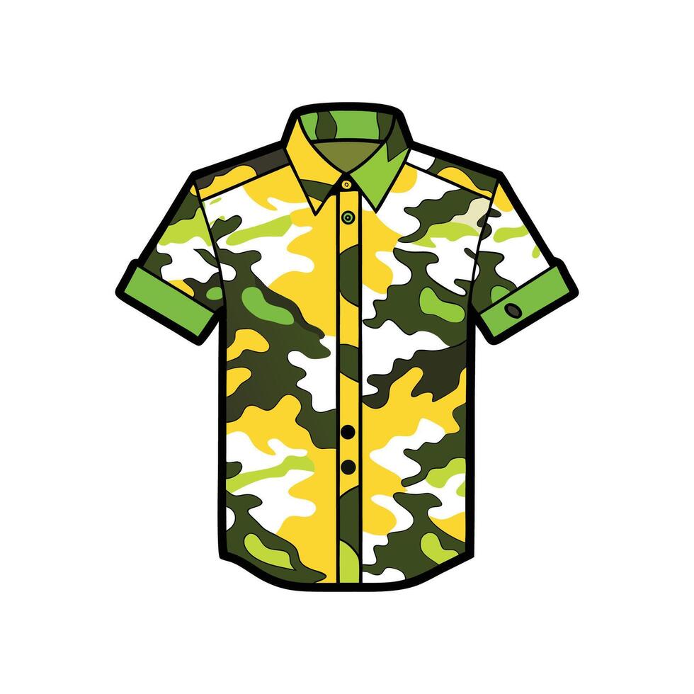 Trendy Digital Camo Print Tee Illustration vector