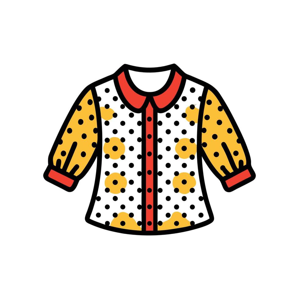 Chic Dotted Print Blouse Design vector