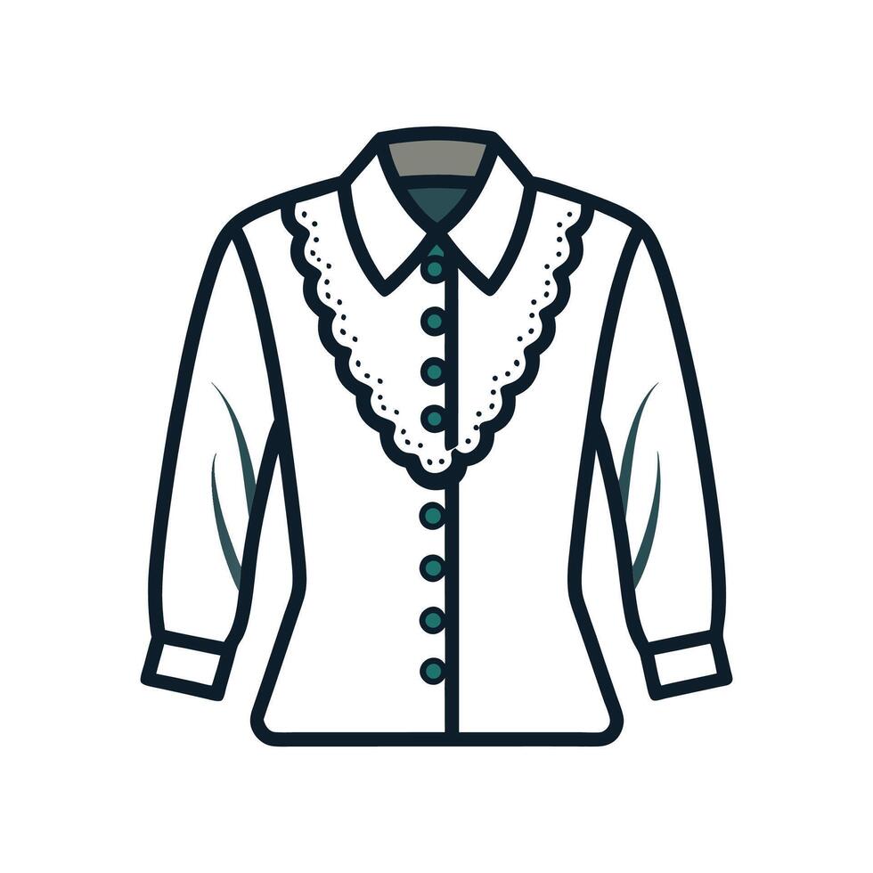 Chic Elegant Lace Trim Shirt Design vector