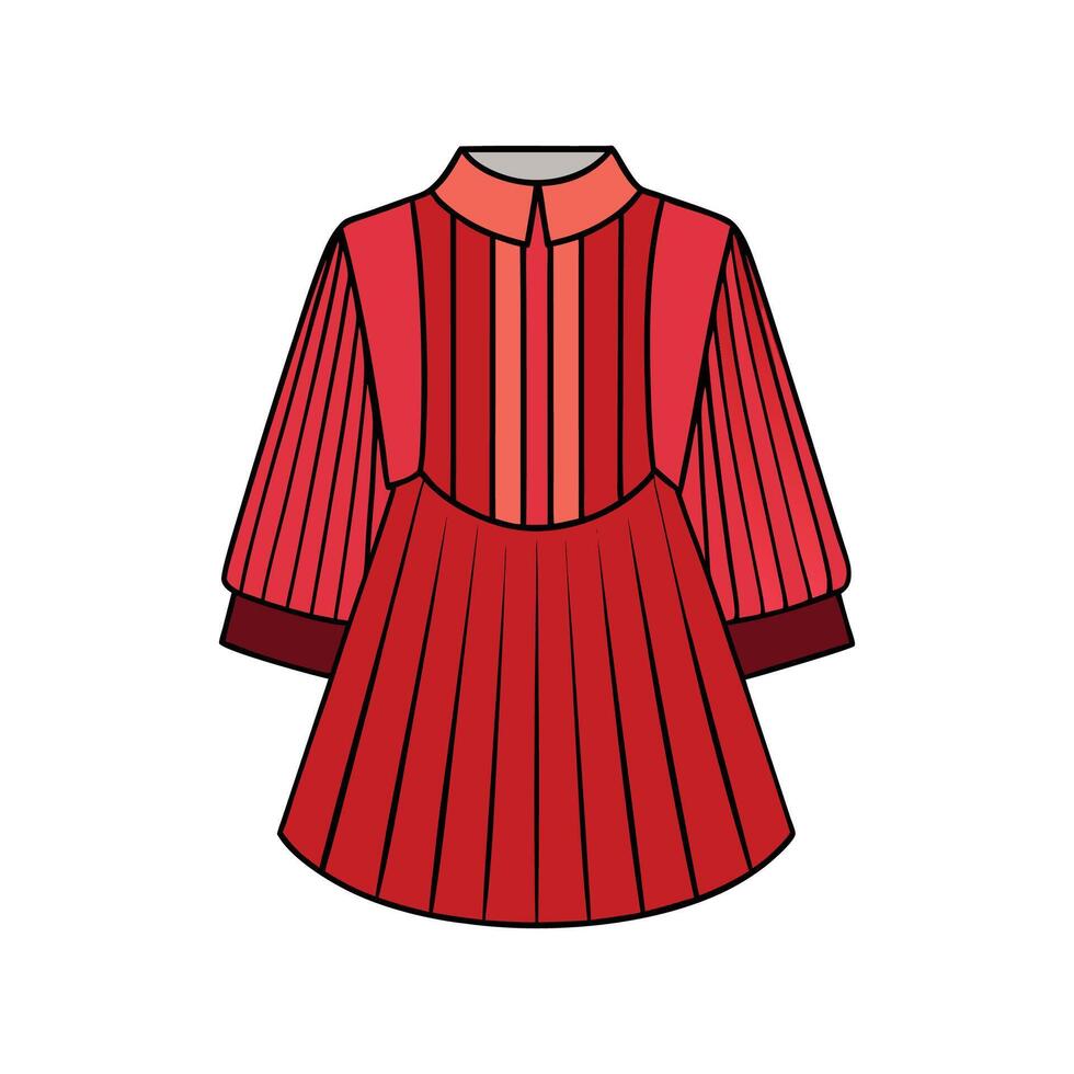 Trendy Elegant Pleated Blouse Illustration vector