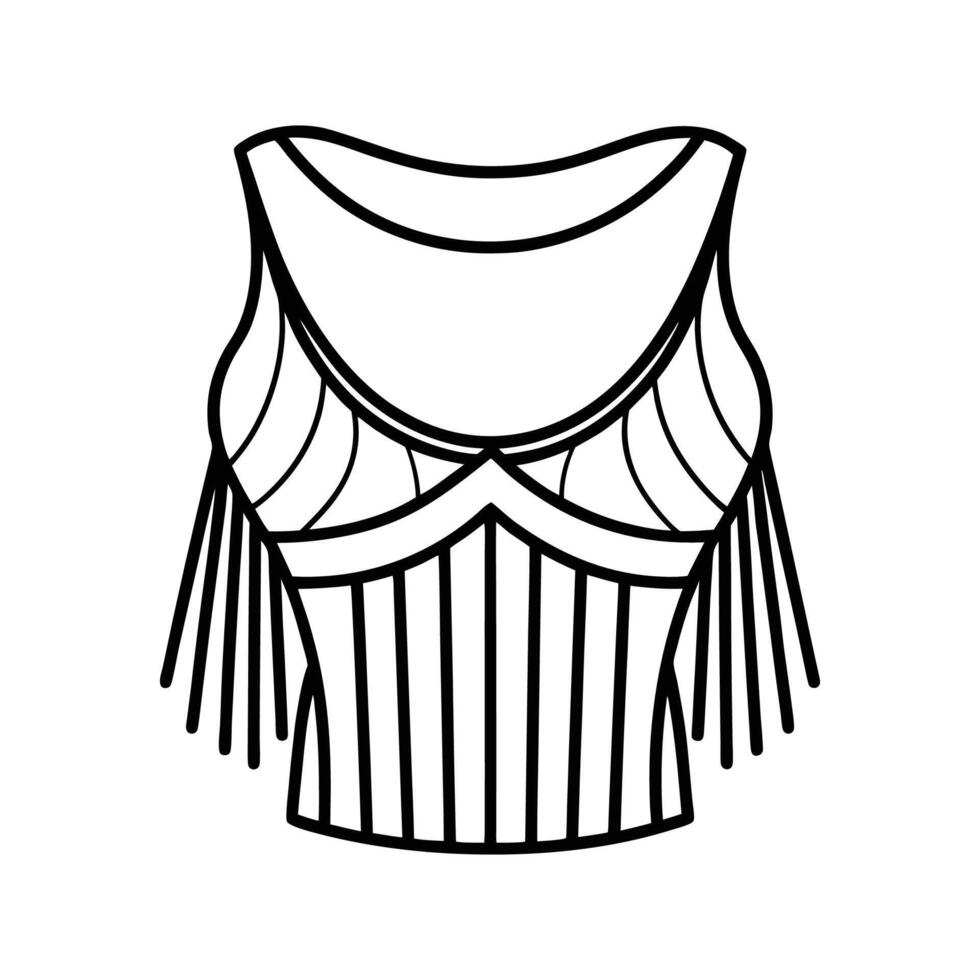 Trendy Festival Fringe Crop Top Illustration vector