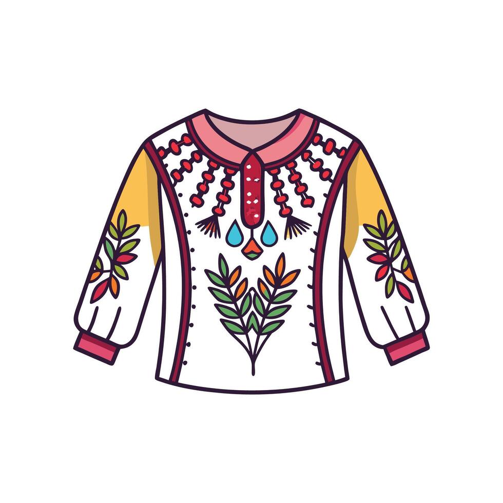 Unique Embroidered Boho TShirt Art vector