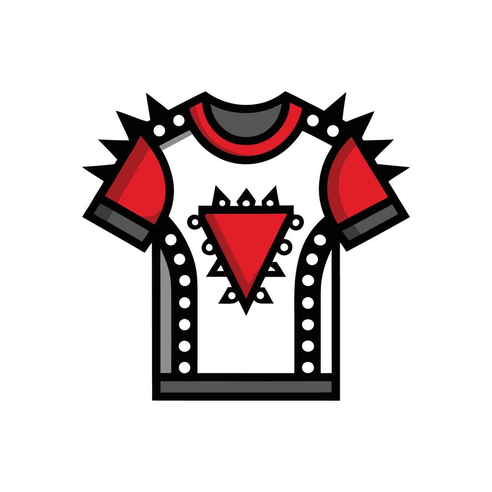 Creative Studded Rocker Tee Outline Design vector