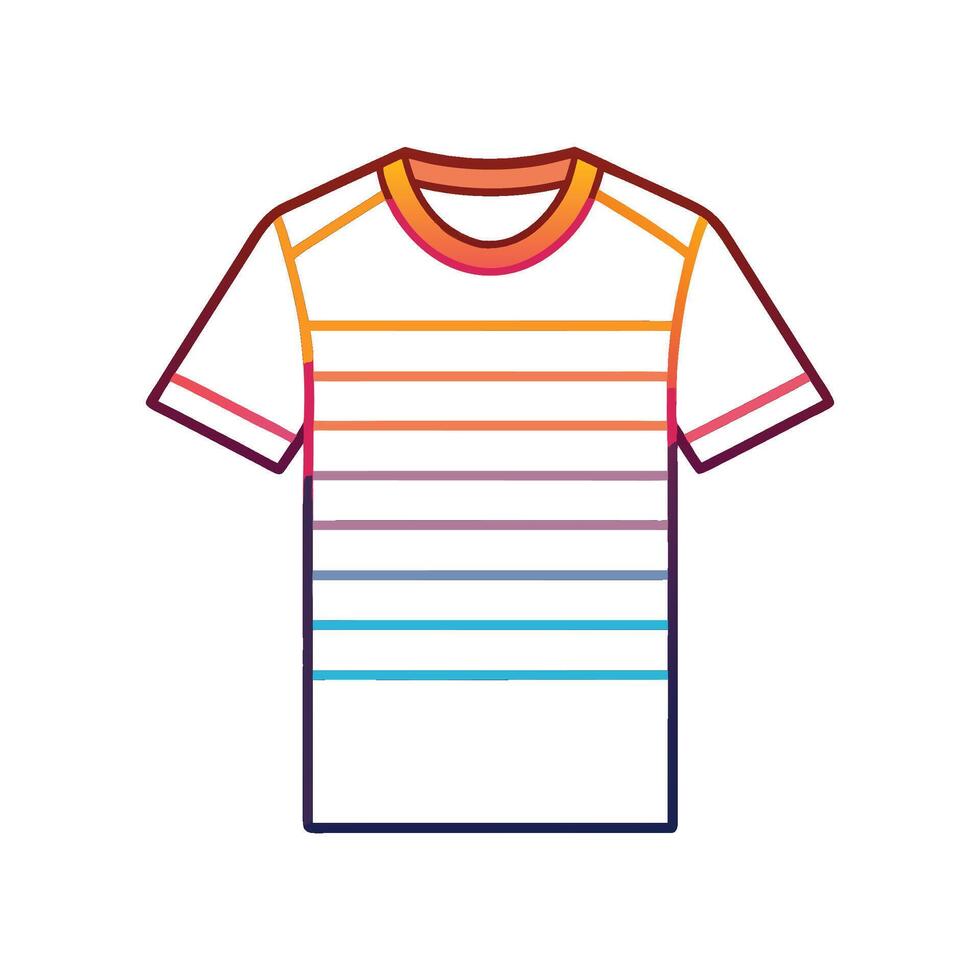 Creative Sunset Gradient Tee Outline Design vector