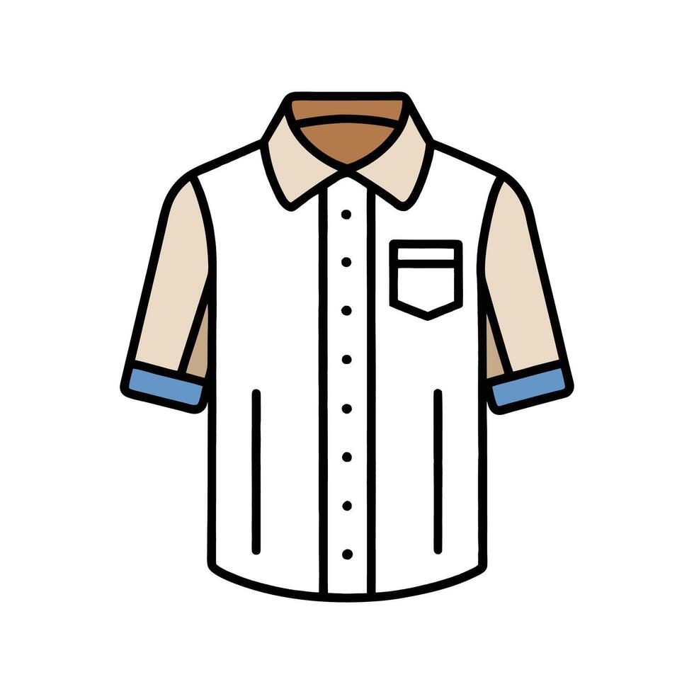 Stylish Outline of Textured Linen Shirt vector