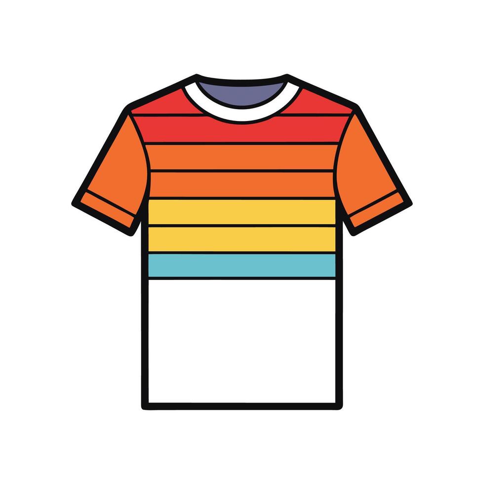Unique Bold Outline of Sunset Gradient Tee Art vector