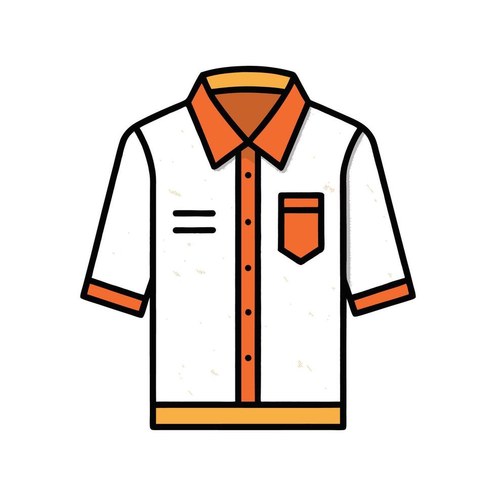Chic Textured Linen Shirt Bold Outline Design vector
