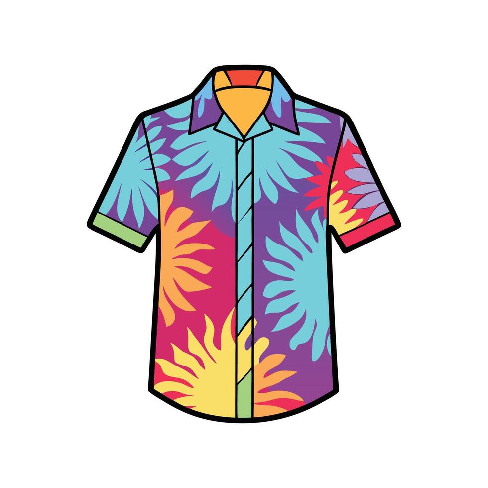 Stylish Outline of Tie Dye Festival Shirt vector