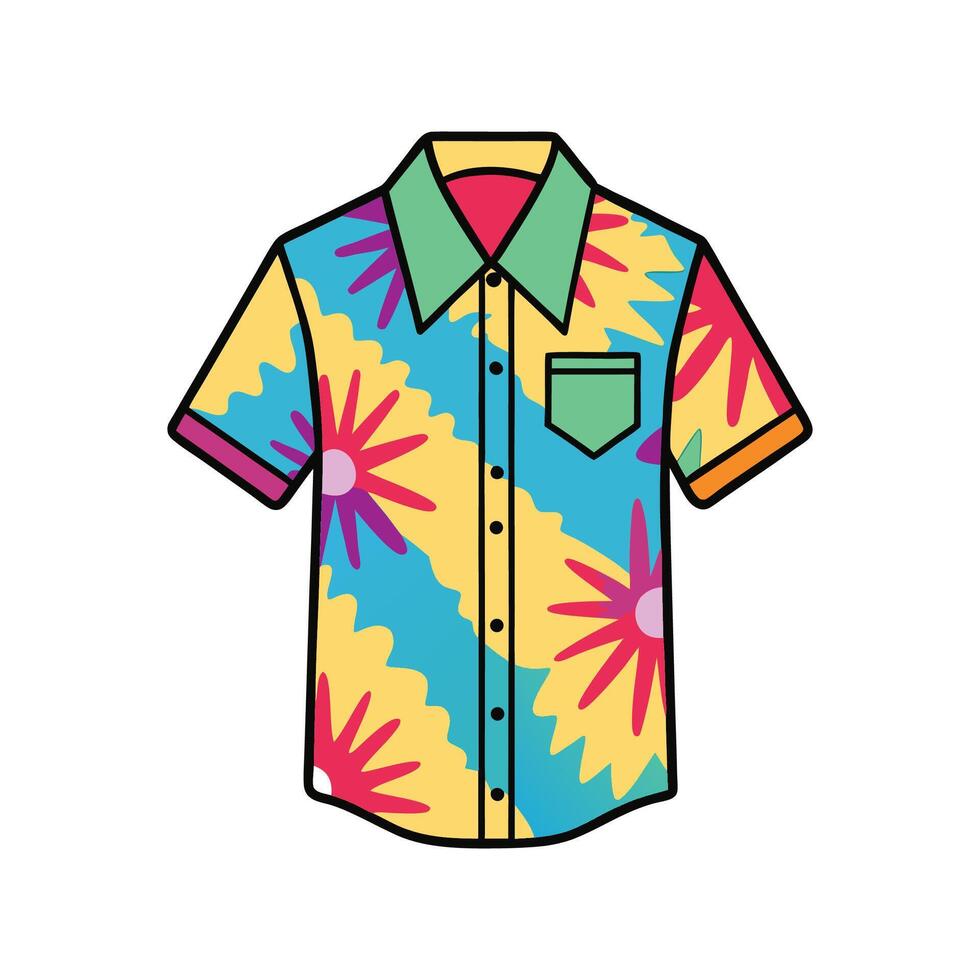 Creative Tie Dye Festival Shirt Outline Design vector