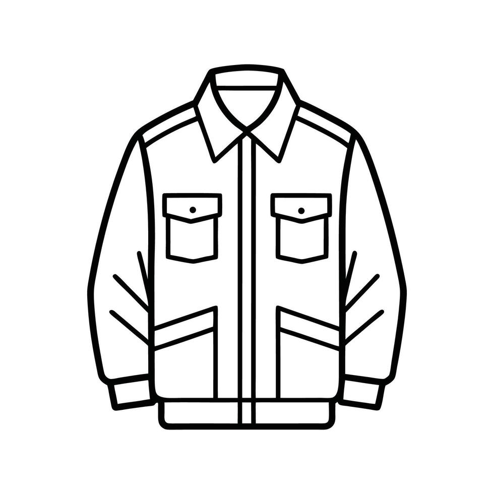 Unique Bold Outline of Urban Streetwear Overshirt Art vector