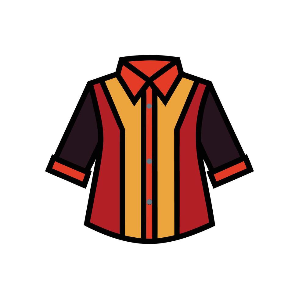 Unique Bold Outline of Velvet Evening Shirt Art vector
