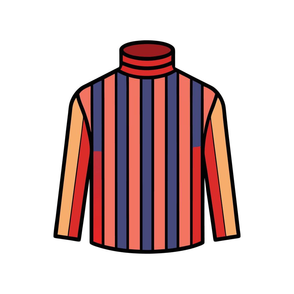 Stylish Outline of Vintage Striped Turtleneck vector