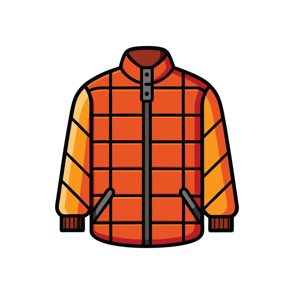 Stylish Outline of Warm Quilted Shirt vector