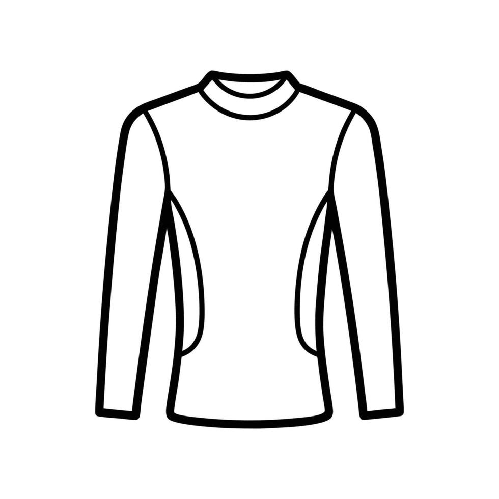 Creative Warm Thermal Base Shirt Outline Design vector