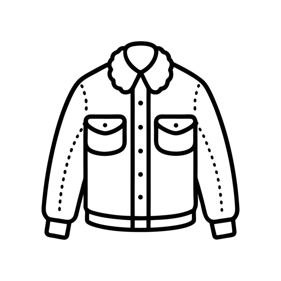 Stylish Outline of Warm Sherpa Shirt vector