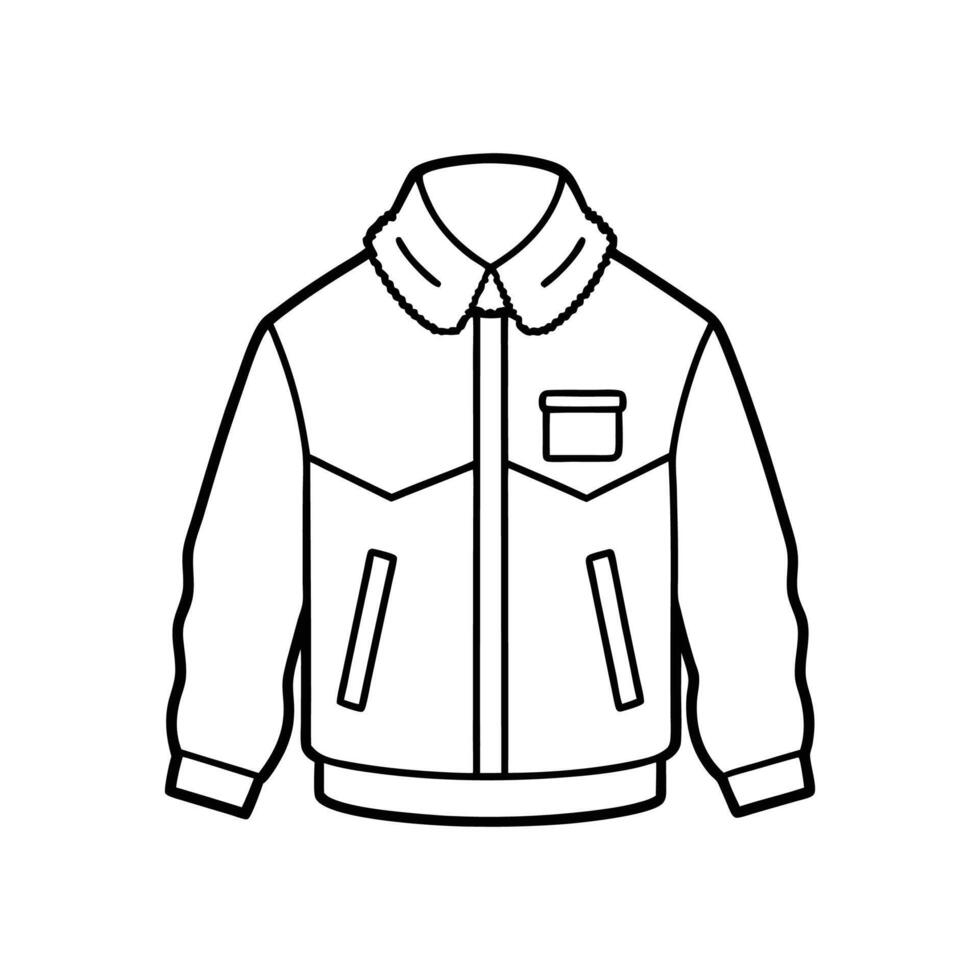 Chic Warm Sherpa Shirt Bold Outline Design vector