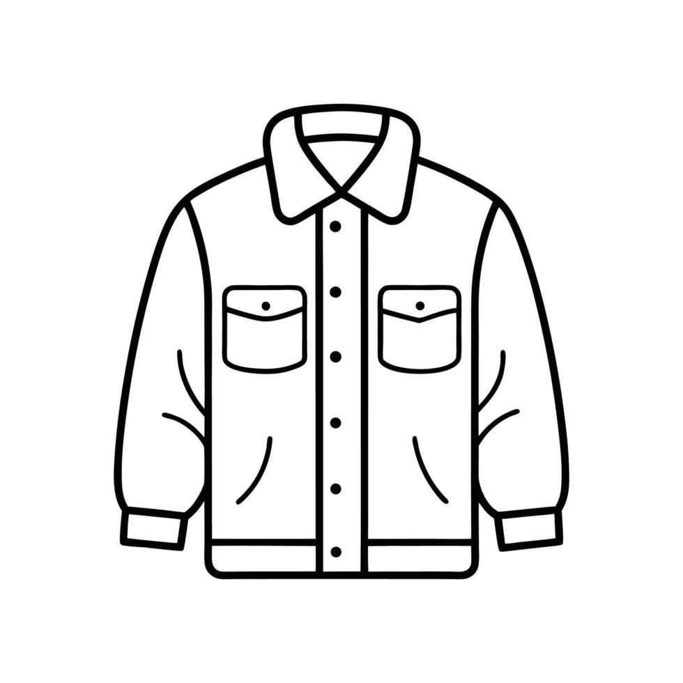 Creative Warm Sherpa Overshirt Outline Design vector