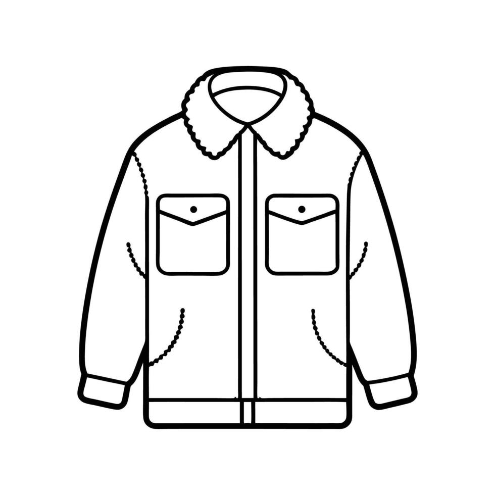 Unique Bold Outline of Warm Sherpa Shirt Art vector