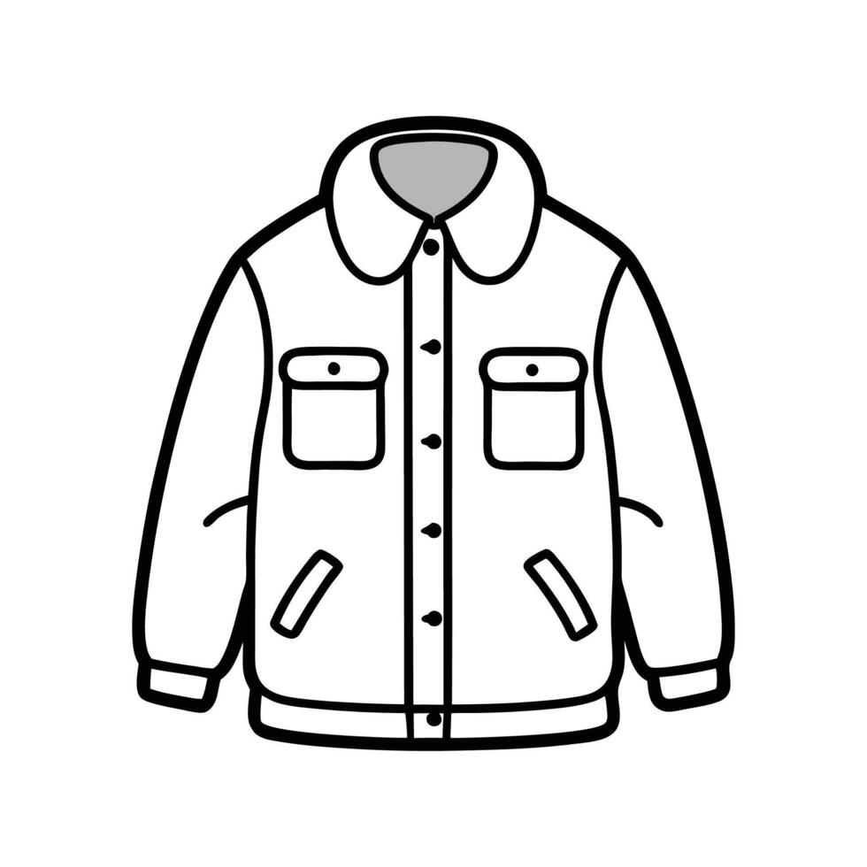 Chic Warm Sherpa Overshirt Bold Outline Design vector