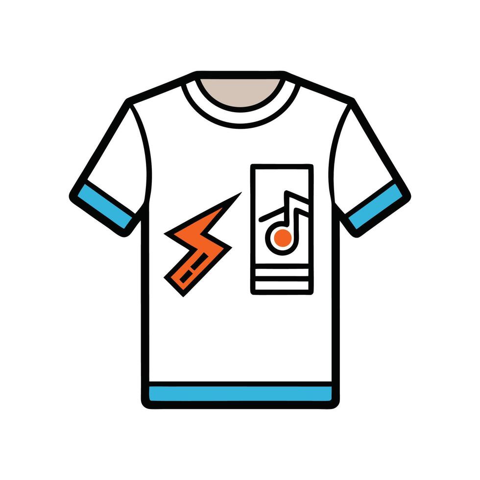 Chic WornIn Music Band Tee Bold Outline Design vector