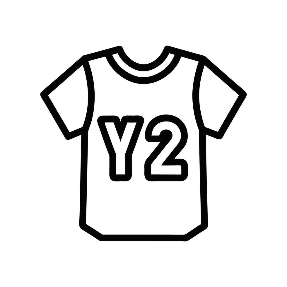 Chic Y2K Baby Tee Bold Outline Design vector