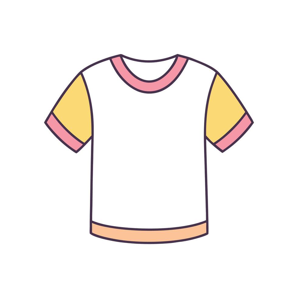 Pastel Minimalist Tee Bold Outline Design vector