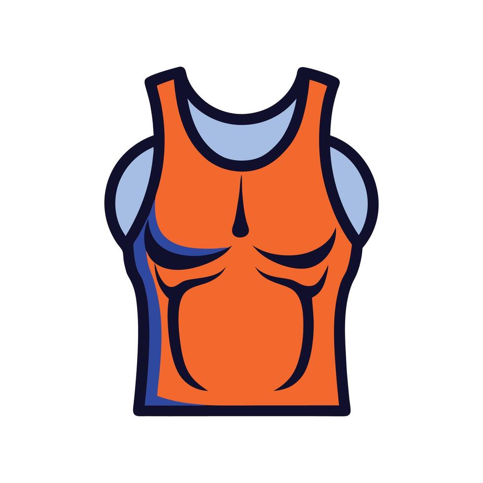 Bold Outline Muscle Fit Tank Top Design vector