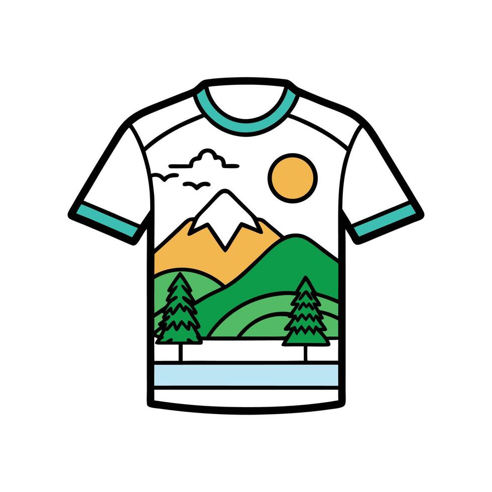 Stylish Nature Inspired Graphic Tee Design vector