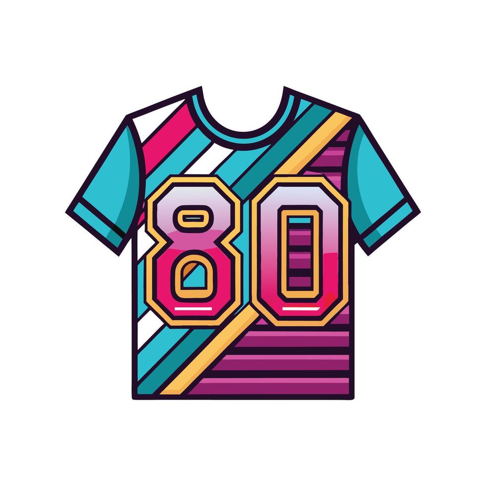 Stylish Neon 80s TShirt Design vector