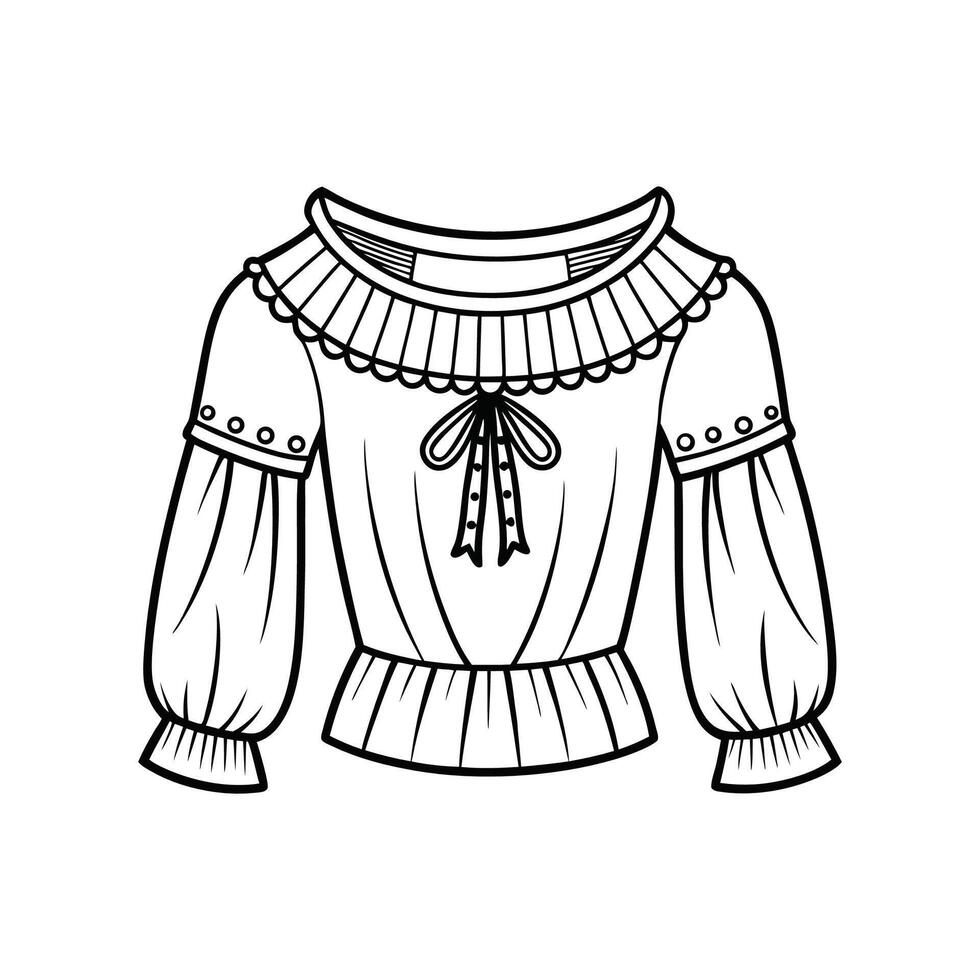 Chic Off Shoulder Peasant Top Design vector